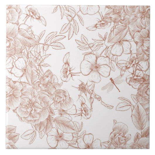 Toile-De-Jouy Pattern  Tegeltje (Voorkant)