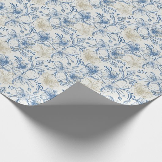 Toile-De-Jouy Pattern Wedding  Cadeaupapier (Hoek)