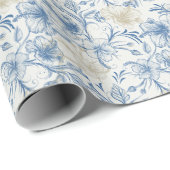 Toile-De-Jouy Pattern Wedding  Cadeaupapier (Rol Hoek)