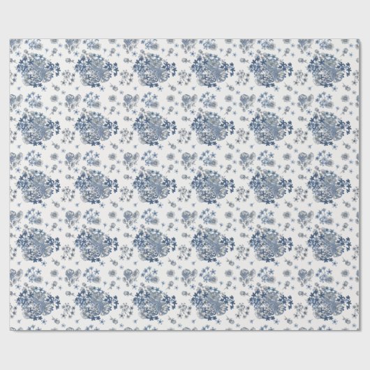 Toile-De-Jouy Pattern Wedding Cadeaupapier (Vlak)