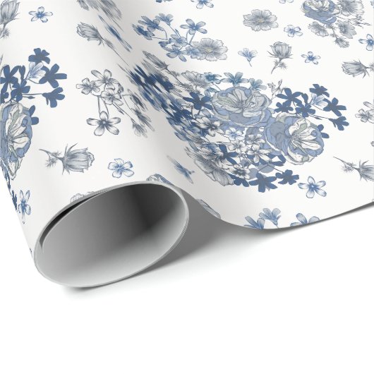 Toile-De-Jouy Pattern Wedding  Cadeaupapier (Rol Hoek)