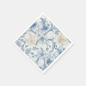 Toile-De-Jouy Pattern Wedding  Servet (Hoek)