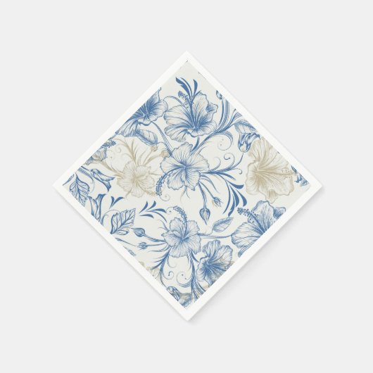 Toile-De-Jouy Pattern Wedding  Servet (Hoek)