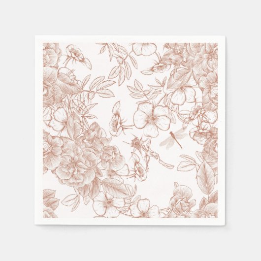 Toile-De-Jouy Pattern Wedding Servet (Voorkant)
