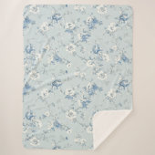 Toile De Jouy Peonies Sherpa Deken (Voorkant)