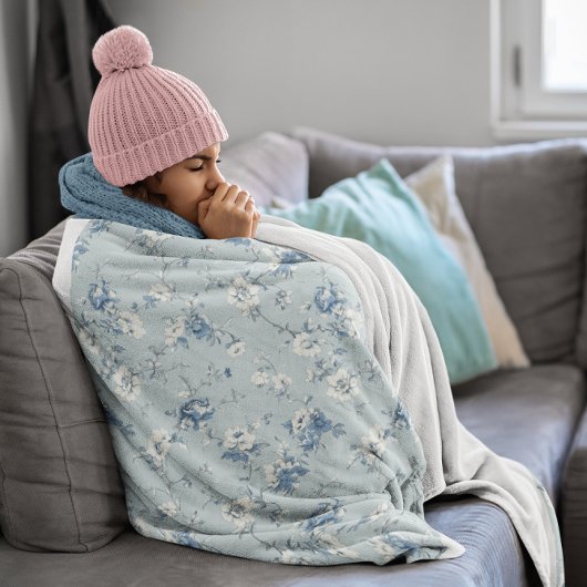 Toile De Jouy Peonies Sherpa Deken