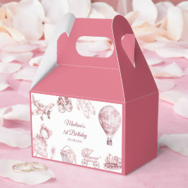 Toile De Jouy Pink Birthday Party Bedankdoosjes