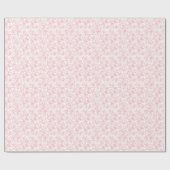 Toile de Jouy Pink Bow Girl First 1st Birthday Cadeaupapier (Vlak)