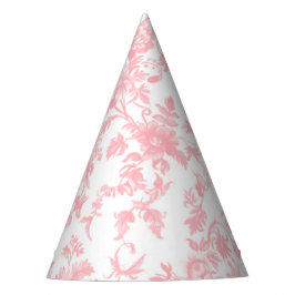 Toile de Jouy Pink Bow Girl First 1st Birthday Feesthoedjes