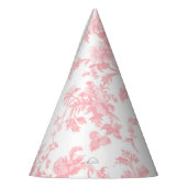 Toile de Jouy Pink Bow Girl First 1st Birthday Feesthoedjes (Links)