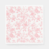 Toile de Jouy Pink Bow Girl First 1st Birthday Servet (Voorkant)