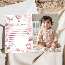 Toile De Jouy Pink Girl Capsule Note Message Card Kaart