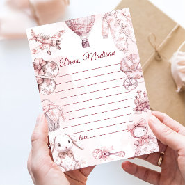 Toile de Jouy Pink Girl Capsule Opmerking Bericht Kaart