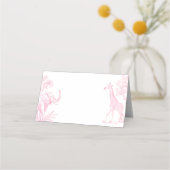 Toile de jouy Pink Safari minimalistisch baby show Plaatskaartje (Achterkant)