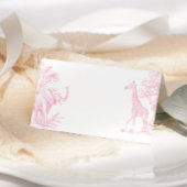 Toile de jouy Pink Safari minimalistisch baby show Plaatskaartje