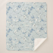 Toile De Jouy Pioenrozen Sherpa Deken (Voorkant)