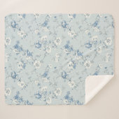Toile De Jouy Pioenrozen Sherpa Deken (Voorkant (horizontaal))