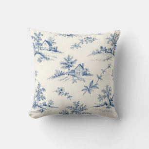 Toile de Jouy Platteland Naadloos Patroon Kussen