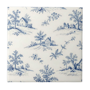 Toile de Jouy Platteland Naadloos Patroon Tegeltje