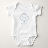 Toile de Jouy  Rocking Horse baby shower Romper (Voorkant)