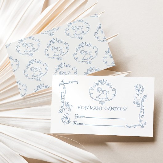 Toile de jouy Rocking horse Hoeveel snoepjes Informatiekaartje