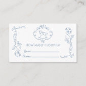 Toile de jouy Rocking horse Hoeveel snoepjes Informatiekaartje (Voorkant)