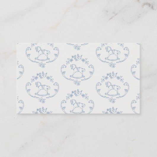 Toile de jouy Rocking horse Luierverloting Informatiekaartje (Achterkant)