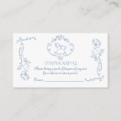 Toile de jouy Rocking horse  Luierverloting Informatiekaartje (Voorkant)