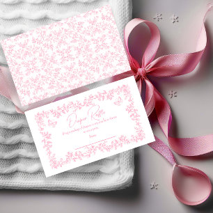 Toile de Jouy Roze Baby Shower Luierspel Kaart