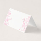 Toile de jouy Roze Safari baby shower plaatskaarte Kaart (Achterkant)