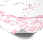 Toile de Jouy Roze Safari Dieren Kaarten en gesche Poster (Hoek)