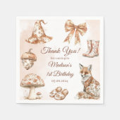 Toile De Jouy Roze Verjaardagsfeest Servet (Voorkant)