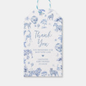 Toile de Jouy Safari Animals Baby shower Favoriet  Cadeaulabel (Voorkant)