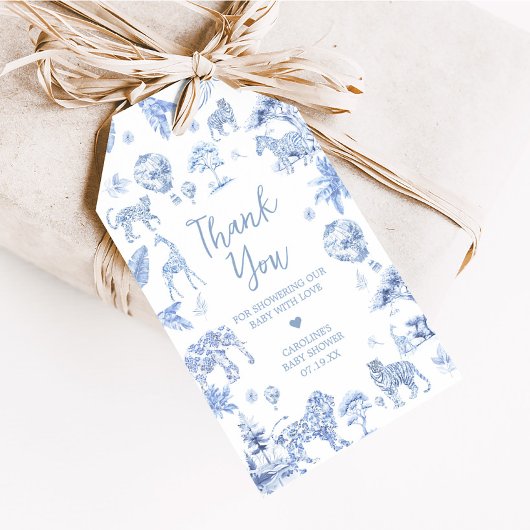 Toile de Jouy Safari Animals Baby shower Favoriet  Cadeaulabel