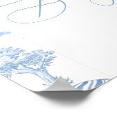 Toile de Jouy Safari Animals Baby shower Welkom Poster (Hoek)