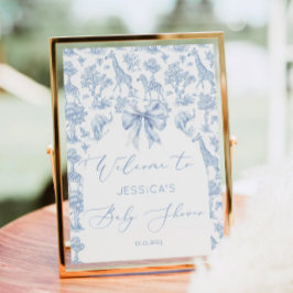 Toile de Jouy Safari Animals Baby shower Welkom Poster