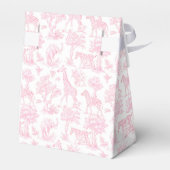 Toile de Jouy Safari animals Pink Bow elegant  Bedankdoosjes (Achterkant)