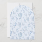 Toile de Jouy Safari Arch Bow Baby Boy Douche Kaart (Achterkant)