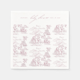 Toile De Jouy Safari Baby Girl Shower Servet