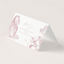 Toile de Jouy Safari Baby Shower Bedankt 