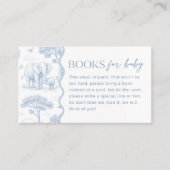 Toile De Jouy Safari Baby Shower Books for Baby Visitekaartje (Voorkant)