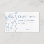 Toile De Jouy Safari Baby Shower Diaper Raffle Visitekaartje (Voorkant)