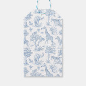 Toile de Jouy Safari Baby shower elegant bedankt Cadeaulabel (Achterkant)