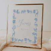 Toile De Jouy Safari Baby shower Favors Poster