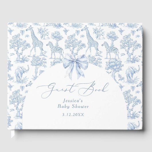 Toile de Jouy Safari Baby shower Gastenboek (Voorkant)