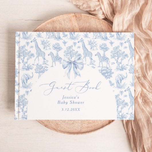 Toile de Jouy Safari Baby shower Gastenboek
