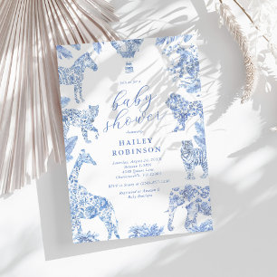 Toile De Jouy Safari Baby Shower Kaart