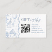 Toile De Jouy Safari Baby Shower Registry Card Visitekaartje (Voorkant)
