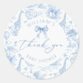 Toile de Jouy Safari Baby shower Sticker (Voorkant)