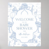 Toile De Jouy Safari Baby Shower Welcome Poster (Voorkant)